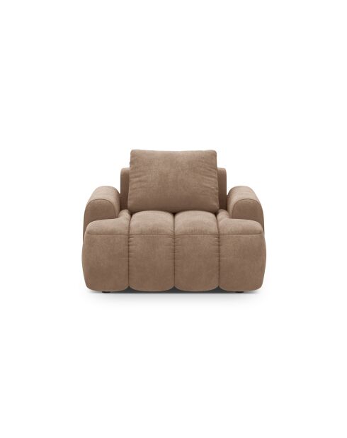 Sillón Kimi 1 Place de terciopelo beige oscuro - 95x85x84 cm