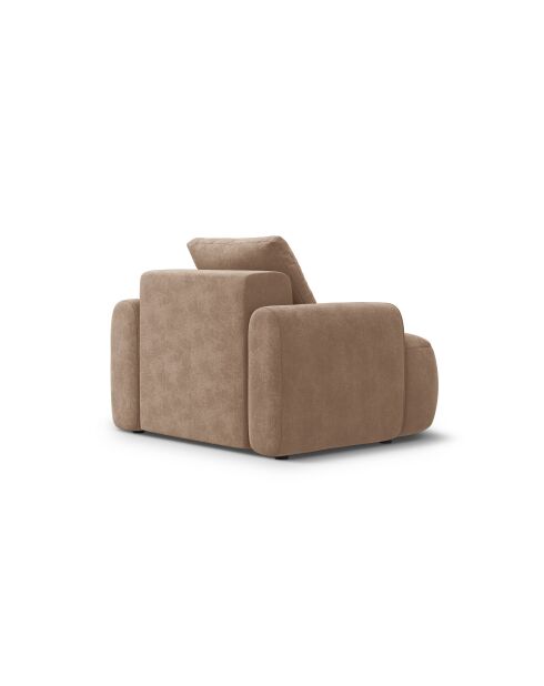 Sillón Kimi 1 Place de terciopelo beige oscuro - 95x85x84 cm