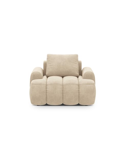 Sillón Kimi 1 Place de terciopelo beige claro - 95x85x84 cm