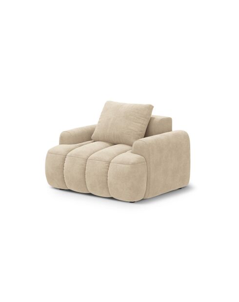 Sillón Kimi 1 Place de terciopelo beige claro - 95x85x84 cm