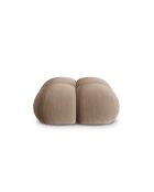 Pouf velours Loretto 1 Place beige foncé - 90x90x40 cm