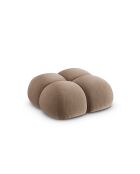 Pouf velours Loretto 1 Place beige foncé - 90x90x40 cm
