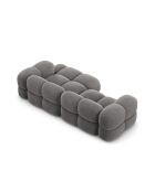 Canapé D'Angle droit velours Loretto 3 Places gris - 250x147x68 cm