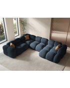 Loretto open linker panoramische hoekbank 5-zits donkerblauw - 345x250x68 cm