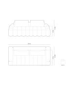 Canapé convertible avec coffre Kimi 4 Places gris foncé - 250x100x84 cm