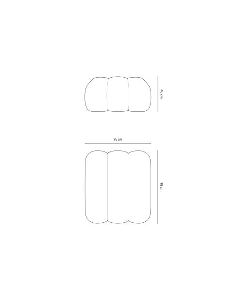 Pouf velours Koge 1 Place chocolat - 95x95x40 cm