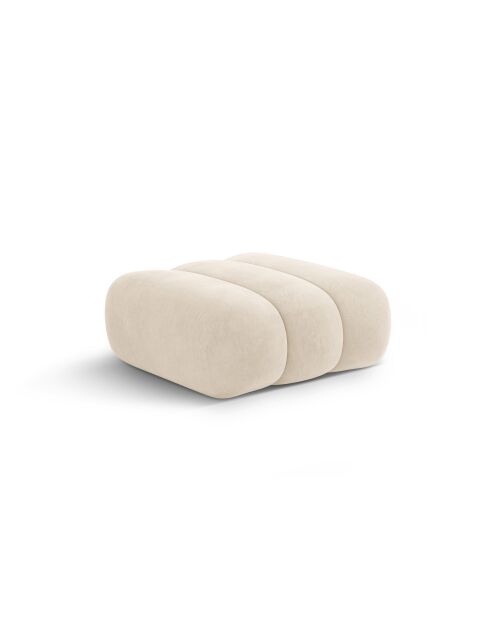 Pouf velours Koge 1 Place beige clair - 95x95x40 cm
