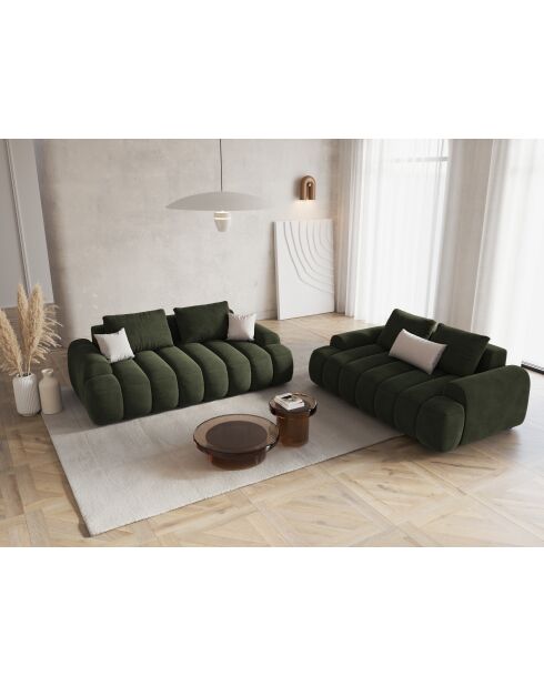 Canapé velours Kimi 2 Places vert - 175x100x84 cm