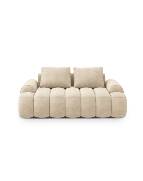 Canapé velours Kimi 2 Places beige clair - 175x100x84 cm