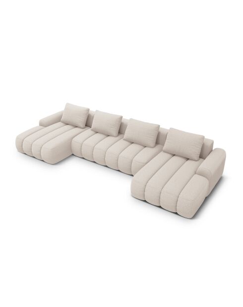 Canapé d'angle réversible avec coffre convertible Kimi 5 Places beige - 352x142x84 cm