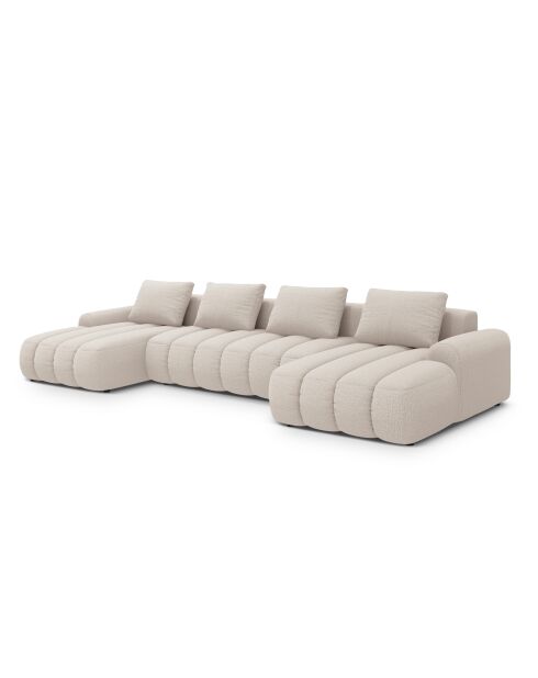 Canapé d'angle réversible avec coffre convertible Kimi 5 Places beige - 352x142x84 cm