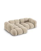 Loretto Ecksofa für 3 Personen, Samt, links, hellbeige — 250 x 147 x 68 cm