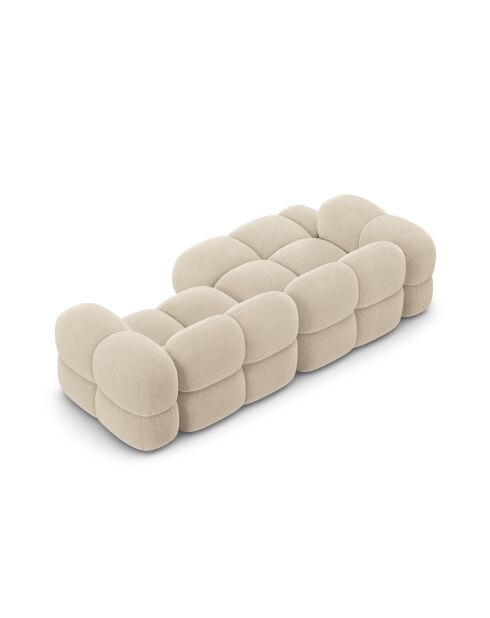 Loretto Ecksofa für 3 Personen, Samt, links, hellbeige — 250 x 147 x 68 cm