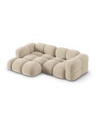 Loretto Ecksofa für 3 Personen, Samt, links, hellbeige — 250 x 147 x 68 cm