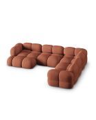 Loretto 5-zits koraalkleurige hoekbank met open rechter en panoramisch uitzicht - 345x250x68 cm