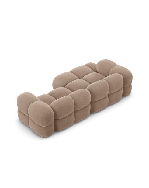Loretto 3-Sitzer-Ecksofa aus Samt, links, dunkelbeige — 250 x 147 x 68 cm