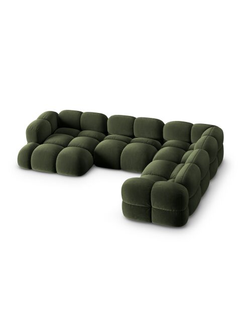 Panorama-Ecksofa (rechte Seite) Loretto Velvet 5-Sitzer Grün — 345 x 250 x 68 cm