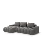 Kimi Ecksofa aus Samt links mit Kofferraum Kimi 3-Sitzer grau - 275x142x84 cm