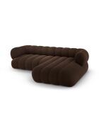 Canapé D'Angle droit velours Koge 5 Places chocolat - 270x165x70 cm