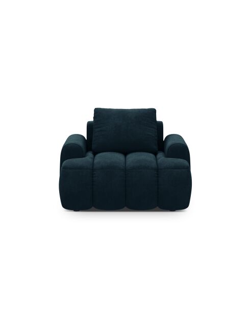 Fauteuil en velours Kimi 1 Place pétrole profond - 95x85x84 cm