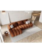 Sofá convertible Kimi de esquina izquierda con baúl 3 plazas ladrillo - 275x142x84 cm