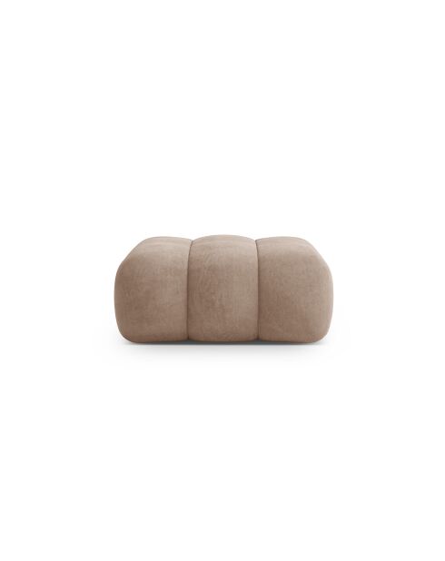 Pouf velours Koge 1 Place beige foncé - 95x95x40 cm