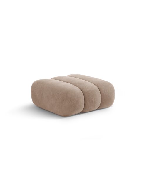 Pouf velours Koge 1 Place beige foncé - 95x95x40 cm