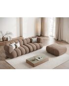 Pouf velours Koge 1 Place beige foncé - 95x95x40 cm