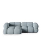 Loretto 3-Sitzer-Ecksofa, links, 250 x 147 x 68 cm, pastellblau