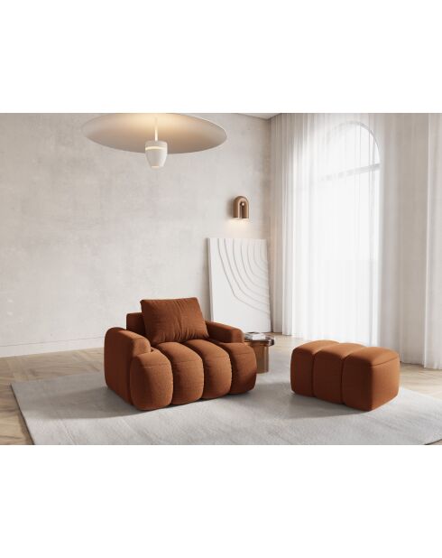 Pouf Kimi 1 Place brique - 75x55x40 cm