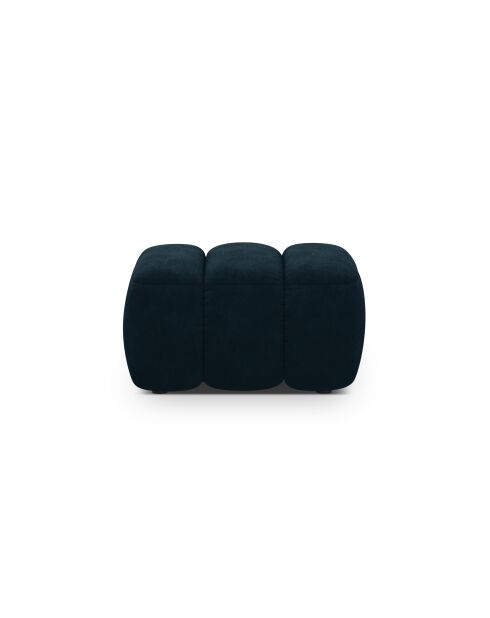 Pouf velours Kimi 1 Place pétrole profond - 75x55x40 cm