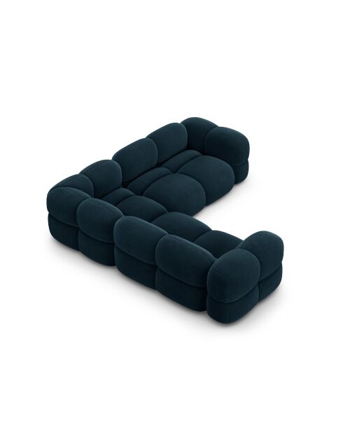 Loretto Velvet Ecksofa, symmetrisch, 4-Sitzer, 250 x 250 x 68 cm, Petrolblau