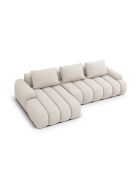 Canapé d'angle gauche convertible avec coffre Kimi 3 Places beige - 275x142x84 cm