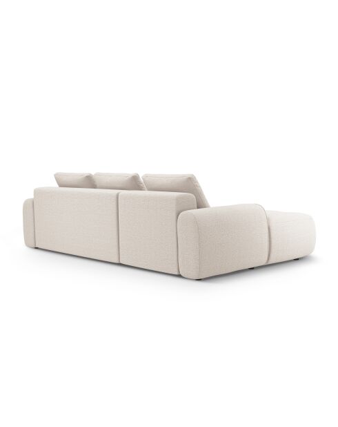 Canapé d'angle gauche convertible avec coffre Kimi 3 Places beige - 275x142x84 cm