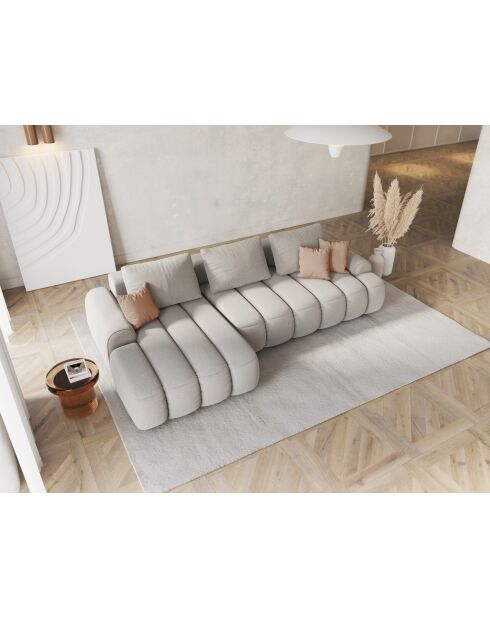 Canapé d'angle gauche convertible avec coffre Kimi 3 Places beige - 275x142x84 cm