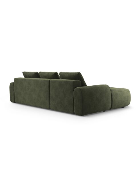 Canapé d'angle gauche velours convertible avec coffre Kimi 3 Places vert - 275x142x84 cm