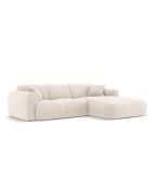 Theo 4-zits hoekbank lichtbeige rechts - 260x170x72 cm