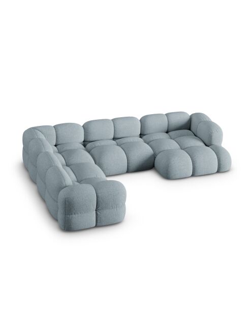 Loretto 5-zits panoramahoekbank, open links, pastelblauw, 345x250x68 cm