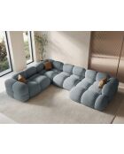 Loretto Panorama-Ecksofa mit offener linker Öffnung, 5-Sitzer, pastellblau — 345 x 250 x 68 cm