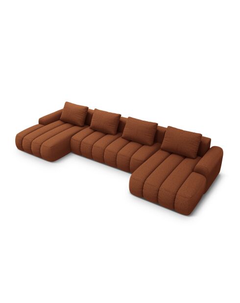 Sofá esquinero reversible con baúl convertible Kimi de 5 plazas brick - 352x142x84 cm
