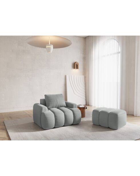 Pouf Kimi 1 Place gris clair - 75x55x40 cm