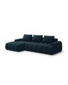 Kimi Ecksofa aus Samt, links, mit Kofferraum, Kimi, 3-Sitzer, tiefblau, 275 x 142 x 84 cm