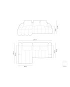 Kimi Ecksofa aus Samt, links, mit Kofferraum, Kimi, 3-Sitzer, tiefblau, 275 x 142 x 84 cm