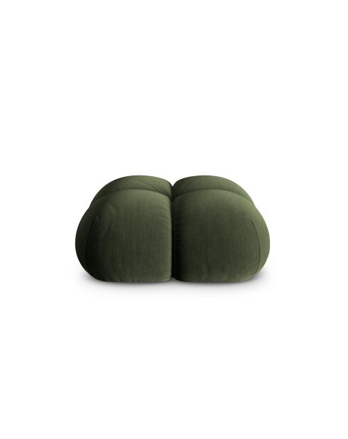 Pouf velours Loretto 1 Place vert - 90x90x40 cm