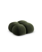 Pouf velours Loretto 1 Place vert - 90x90x40 cm