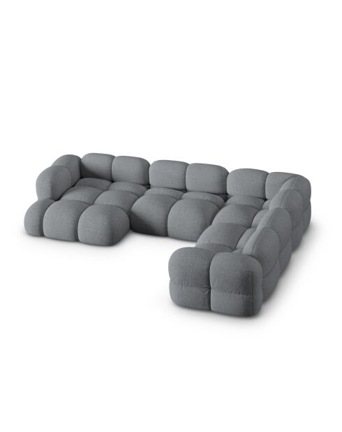 Canapé D'Angle Panoramique droit Ouvert Loretto 5 Places gris - 345x250x68 cm