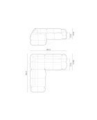 Loretto Symmetrisches Ecksofa 4-Sitzer Grau - 250x250x68 cm