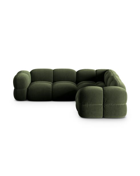 Loretto Velvet Ecksofa, symmetrisch, 4-Sitzer, Grün — 250 x 250 x 68 cm