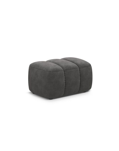 Pouf velours Kimi 1 Place gris - 75x55x40 cm