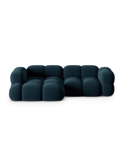 Loretto Velvet Ecksofa links, 3-Sitzer, 250 x 147 x 68 cm, tiefblau